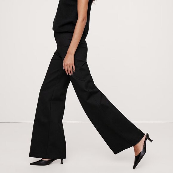 Banana Republic Black Ultra High Rise Wide Leg Everywhere Ponte Pants - Picture 2 of 8